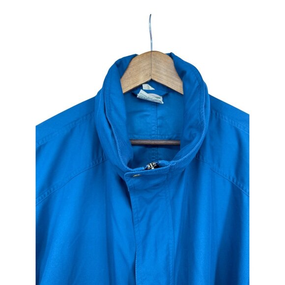 Vintage L.L. Bean Men's Teal Full Zip and Snap Close Hidden Hood Jacket Tall L - Picture 7 of 16